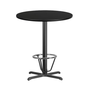 916-XR36BT3030B3CFR 36" Round Bar Height Table - Black Laminate Top, Cast Iron Base