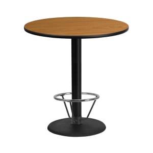 916-XR42NTR24B4CFR 42" Round Bar Height Table - Natural Laminate Top, Cast Iron Base