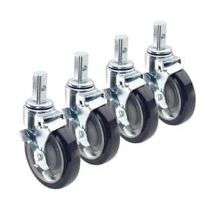 381-28130S 4 Piece Aluminum Rack  Stem Caster Set w/ 5" Wheels