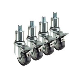 381-28158S 4 Piece Stem Caster Set w/ 3" Wheels