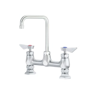 381-DX901 Deck Mount Faucet w/ 6" Double Bend Gooseneck Spout - 8" Centers