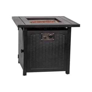 916-YOGYM80015BKGG 28 1/2" Square Gas Fire Pit Table - 50,000 BTU, Black, Liquid Propane