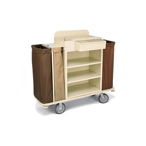 650-2157 Housekeeping Cart w/ (3) Shelves & (3) Bags - 30"L x 18"W x 36"H, Ste...