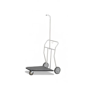 650-1575SSHB Self Serve Luggage Cart w/ Garment Hanger - 37"L x 28"W x 71-3/4"H, Brushed Steel