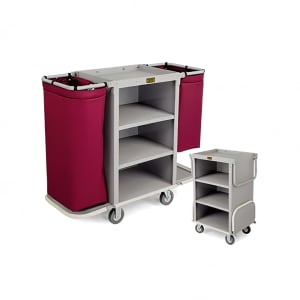 650-2292 Housekeeping Cart w/ (3) Shelves & (2) Bags - 24"L x 19"W x 36"H, Pla...