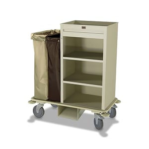 650-2265 Housekeeping Cart w/ (3) Shelves - 24"W x 18"D x 42"H, Steel