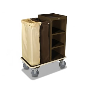650-2261 Housekeeping Cart w/ (3) Shelves - 18"W x 18"D x 36"H, Steel