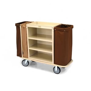 650-2105 Housekeeping Cart w/ (3) Shelves & (3) Bag Style - 30"W x 19"D x 36"H...