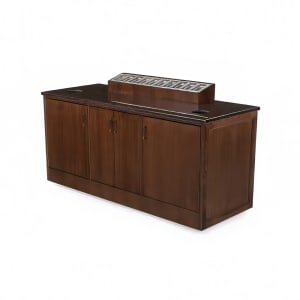 650-5751 3 Section Beverage Cart w/ Avonite Top - Wood Veneer
