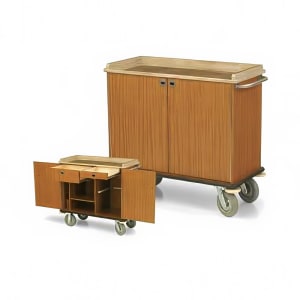 650-4968 Room Service Cart w/ (2) Doors & (2) Drawers - 46"L x 21"W x 40"H, Wood/Avonite