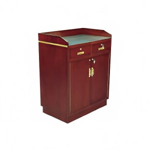 650-5924 34 1/2"W Deluxe Service Desk w/ Avonite Top - 44"H, Wood Veneer