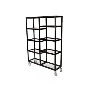 650-6570SS Mobile Display Tower w/ (8) Glass Shelves & Stainless Steel Frame - 48"L x 14...