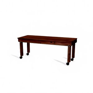 650-7010MH 7 ft Deluxe Folding Catering Table - Knotty Pine Construction w/ Mahogany Finish