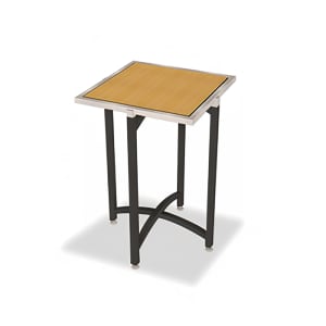 650-7022L42 24" Square Collapsible Side Table w/ Laminate Top & Black Steel Frame - 42"H