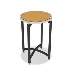 650-7026L24 24" Round Collapsible Side Table w/ Laminate Top & Black Steel Frame - 24"H