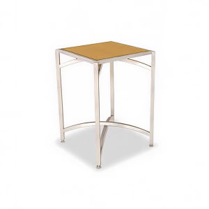 650-7023L42 24" Square Collapsible Table w/ Laminate Top & Brushed Steel Frame - 42"H