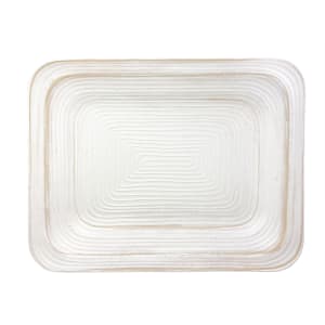 701-M24165PLSTOWD 24" x 16 1/2" Rectangular Della Terra Dish - Melamine, Off White