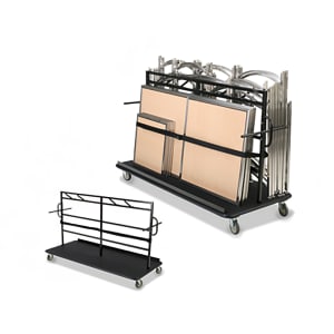 650-7050 76"L Transport Cart w/ Poly Straps for EcoFlex Tables - Steel
