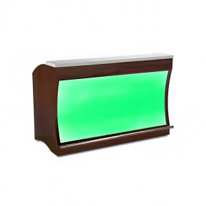 650-57736ACRYLIC Mobile Bar w/ (1) Sink & (2) Speed Rails - 70"L x 33 1/2"W x 47"H, Wood Veneer & Acrylic