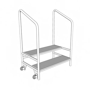 650-419228 Stage Stairs w/ (2) Carpeted Treads & 28"H Guard Rails for 16" to 24"H Stages