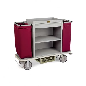 650-220033 Housekeeping Cart w/ (2) Shelves & (2) Bags - 30"L x 19"W x 33"H, P...