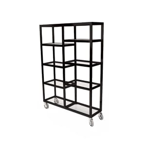 650-657036SS Mobile Display Tower w/ (6) Glass Shelves & Stainless Steel Frame - 48"L x...