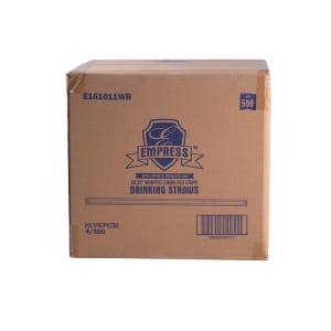 538-E161011WR 10 1/4" Jumbo Straw - Paper Wrapped, Red/White Striped
