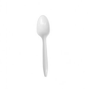538-E178002 Medium Weight Disposable Teaspoons - Plastic, White