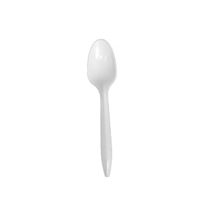 538-E175002 Medium Weight Disposable Teaspoons - Plastic, White