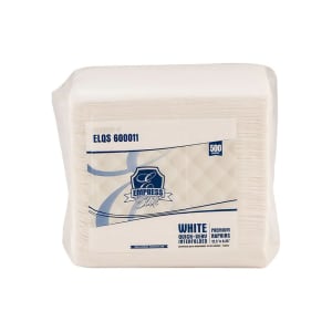 538-ELQS600011 1 ply Inter-folded Napkins - 12 1/2" x 8 1/2", White