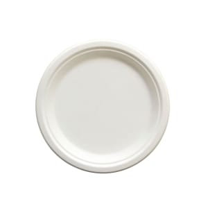 538-EPL09 9" Disposable Plate - Heavy Weight, Natural Bagasse
