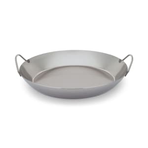 347-062052 15 3/4" Black Steel Paella Pan w/ Curved Sides