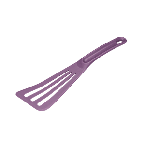 347-112424 Exoglass® 12" Pelton Slotted Spatula, Heat Resistant to 430 F - Composite, Purple