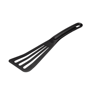 347-112419 Exoglass® 12" Pelton Slotted Spatula, Heat Resistant to 430 F - Composite, Black