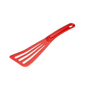 347-112422 Exoglass® 12" Pelton Slotted Spatula, Heat Resistant to 430 F - Composite, Red