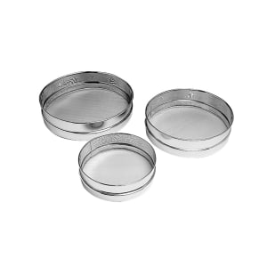 347-115020 3 Piece Round Sieve Set , Stainless Steel