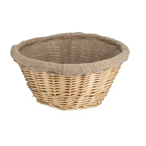 347-118512 10 5/8" Round Proofing Basket w/ 3 lb Capacity, Willow/Linen Lined