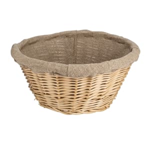 347-118511 9 1/2" Round Proofing Basket w/ 2 lb Capacity, Willow/Linen Lined