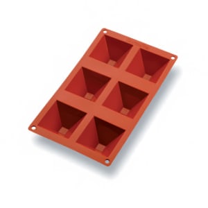 347-257921 Gastroflex® Pyramid Mold w/ 6 Sections - Silicone