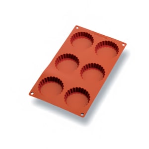 347-257926 Gastroflex® Flute Tart Mold w/ 6 Sections - Silicone