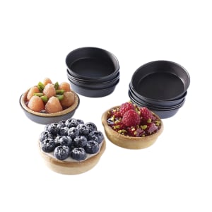 347-331734 Exopan® 3" Round Cake/Quiche Mold - 11/16"H, Non-Stick, Steel