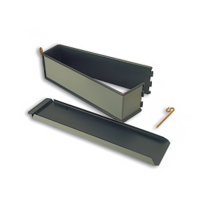 347-331283 Exopan® Rectangular Meat Pie Mold w/ 2 Removable Pins - 11 3/4"L x 2 3/4"W x 3"D, Non-Stick, Steel