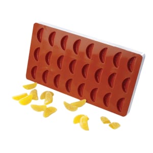 347-339010 Tangerine Slice Fruit Jelly Mold w/ 24 Sections, Silicone, Rigid Base