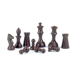 347-380222 Chess Game Pieces Chocolate Mold w/ 16 Sections - Polycarbonate, Transparent