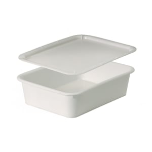 347-510501 21 qt Dough Container - 20 7/8" x 16 1/8" x 5 3/4", HDPE, White