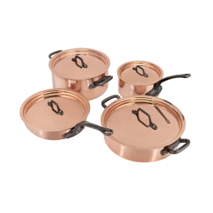 347-915901 8 Piece Cookware Set, Stainless Steel/Copper w/ Cast Iron Handle