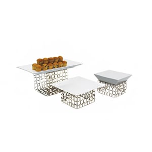 872-BRI002GOI20 3 Piece Square B³ Buffet Building Blocks® Riser Set - Iron, Coppered
