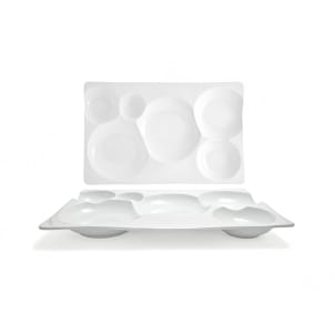 872-BPT037WHP21 15 1/2" x 10" Rectangular Bento™ Platter - Porcelain, White