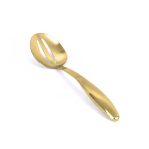 872-BUT034GOS23 13 1/2" Brushed Stainless Slotted Serving Spoon, Matte Brass