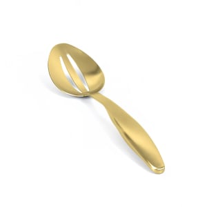 872-BUT037GOS23 10 1/4" Brushed Stainless Slotted Serving Spoon, Matte Brass